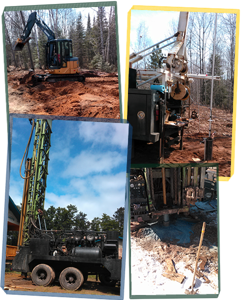 Photos demonstrating services offered by Nehls and Webster Well Drilling, Inc.
